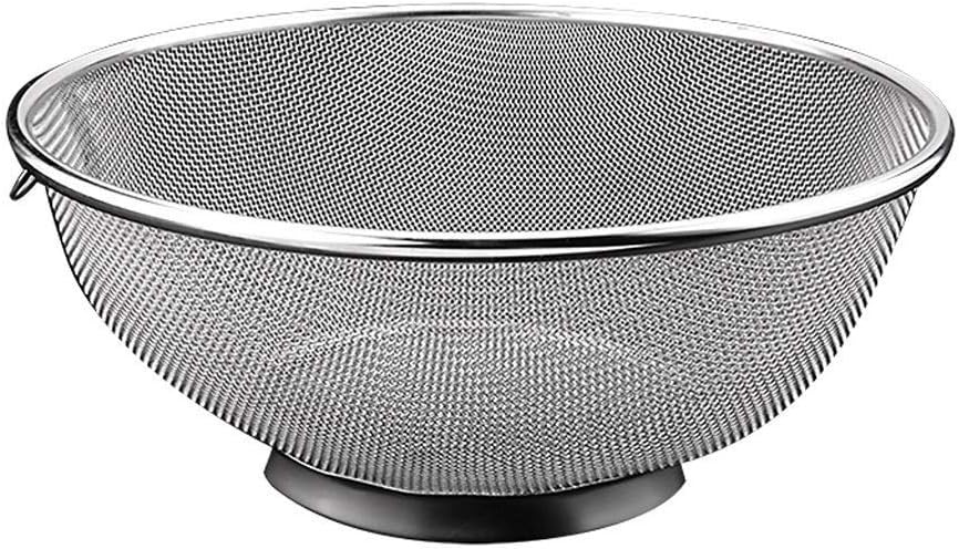 Food Strainers Stainless Steel Colander/Mesh Colander Strainer Basket - for Kitchen Straining, Draining, Salad, Spaghetti and Noodles (Size : 22cm) ()