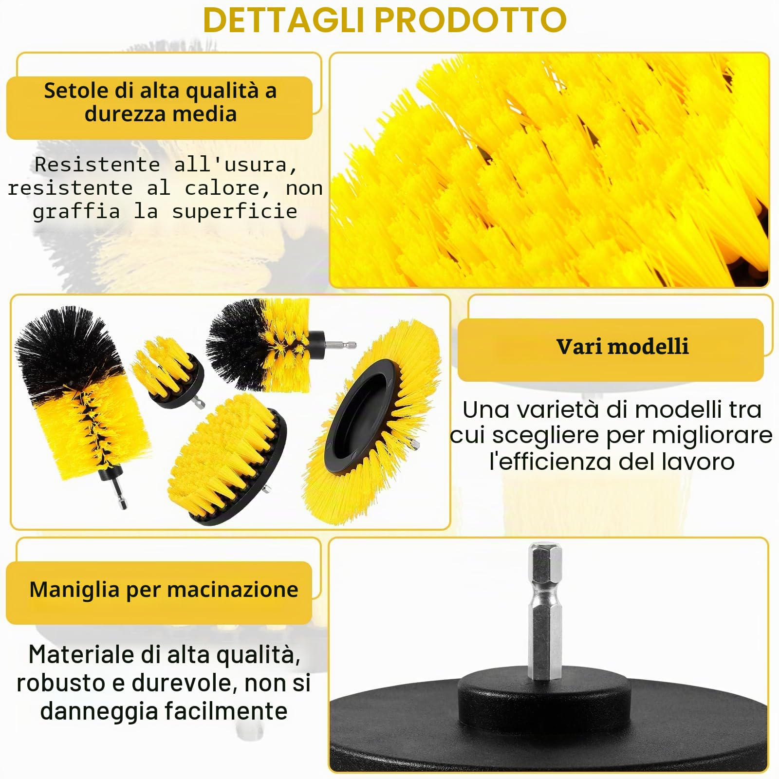 10 Pezzi Spazzola per Trapano, Spazzola per la Pulizia del Trapano Elettrico, Spazzola per la Pulizia Delle Ruote, Set Spazzole per Pulizia adatto per Cucina, Auto, Bagno, Piastrelle, Bicchiere