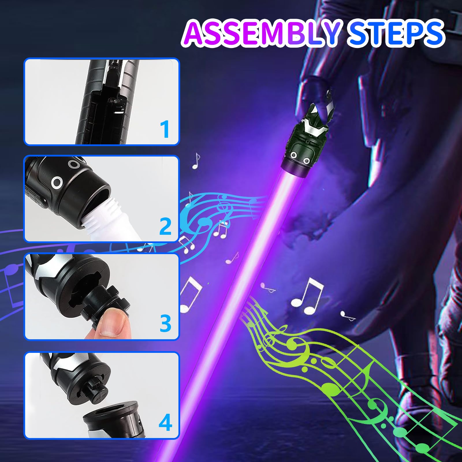SUFANG 2 Pièces Sabre Laser pour Enfants 2 en 1 Sabre Laser Lumineux 7 Couleurs Sabre Lumineux Epées Laser à LED avec Son Epées Laser Télescopiques Cosplay Fête d'anniversaire Cadeaux