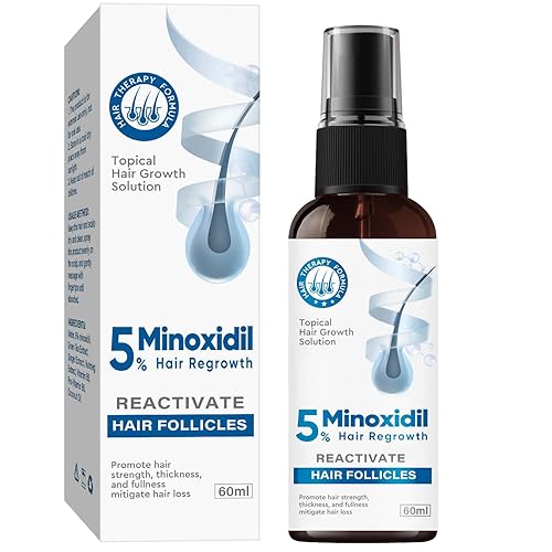 Minoxidil para hombres, suero de crecimiento del cabello al 5% para hombres y mujeres que combate la pérdida y el adelgazamiento del cabello,