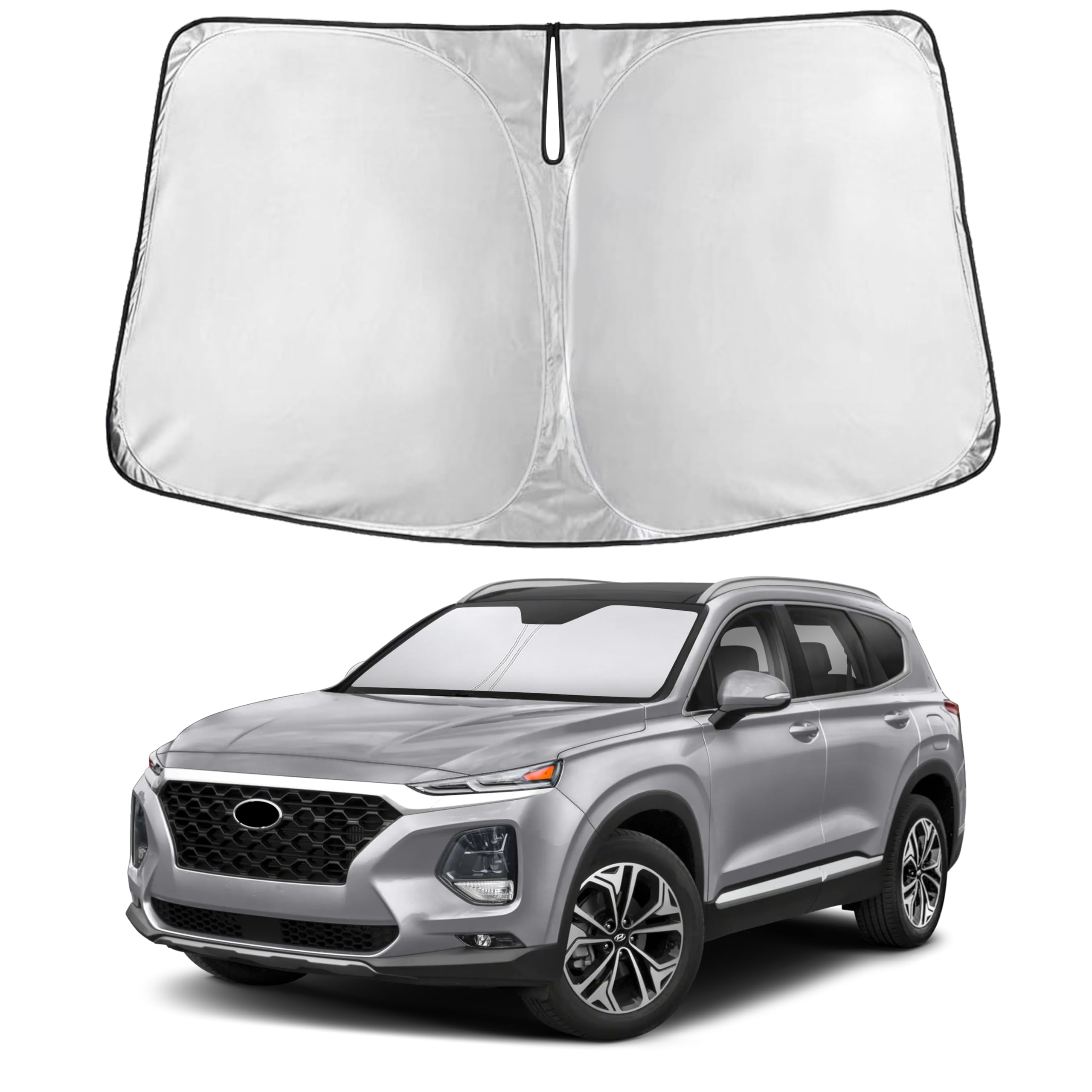 EcoNour Windshield Sun Shade Compatible for Hyundai Santa Fe 2013–2018