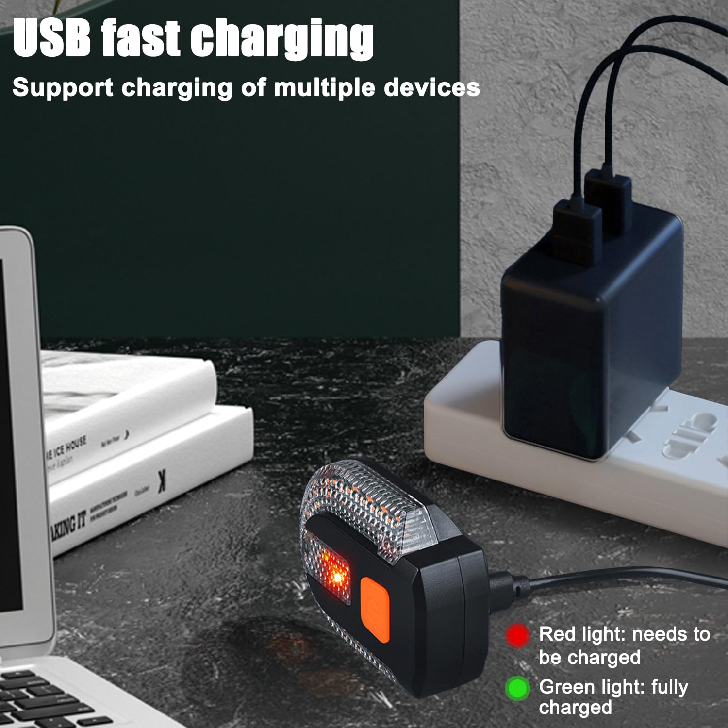 Feu Arrière de Vélo USB Rechargeable avec Clignotant, Éclairage Arrière pour Vélo, Trotinette Électrique