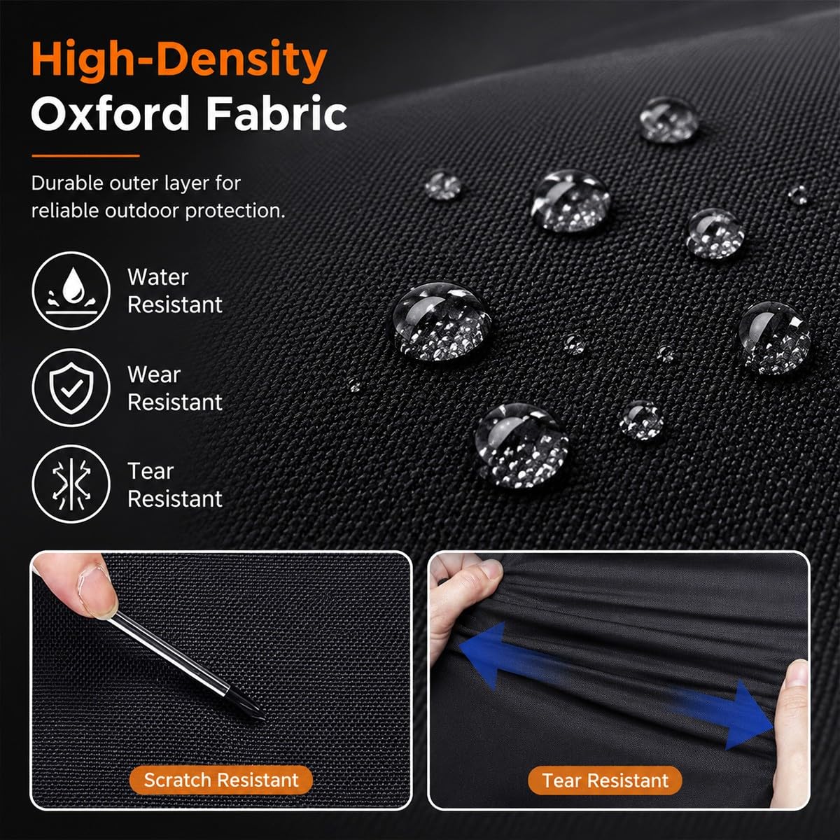 Funda Moto Impermeable Exterior Todas Las Estaciones, Cubierta de Moto Oxford con Orificio Antirrobo, Hebilla Cortaviento, Ventilación, Tiras Reflectantes y Bolsa