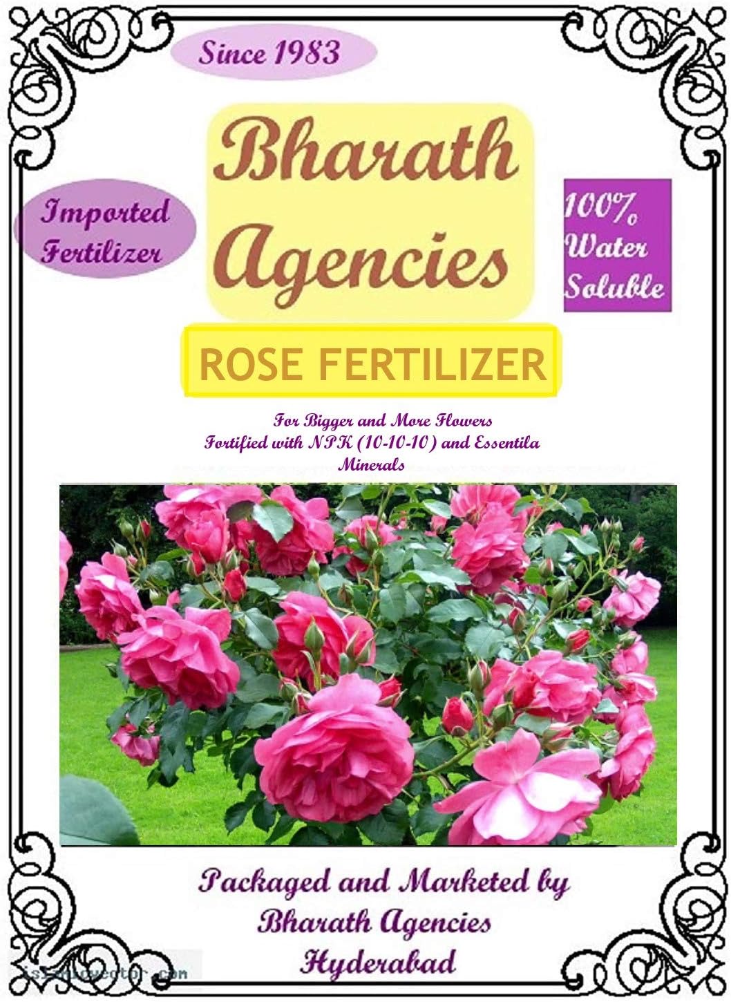 Bharath Agencies - Rose Flower Fertilizer - Rose Flower Food - Rose Flower Nutrient - 500 Grams
