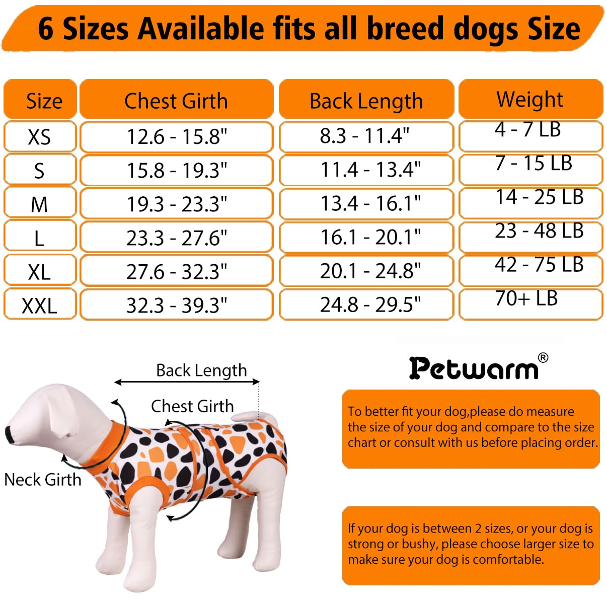 PetWarm Dog Recovery Suit, Recovery Suit for Female Male Dogs Dog Abdominal Wounds Bandages - Image 2