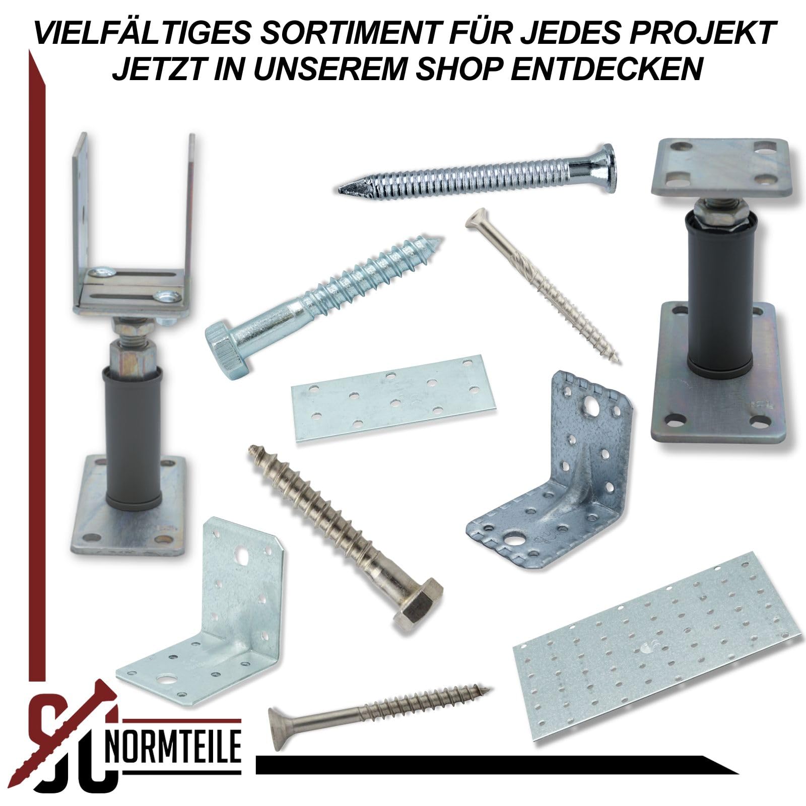 SC-Normteile | Lochplatten - 200 x 300 mm (Stärke: 2mm) - 12 Stück - verzinkter Stahl - Verbindungsplatte mit Lochung - Made in Germany