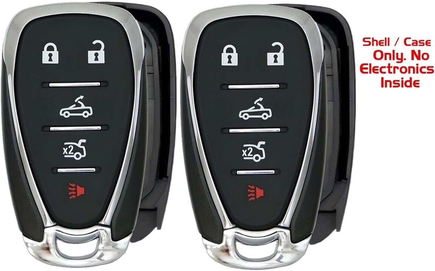 2X New Replacement Keyless Key Fob Shell / CASE Compatible with & fit for 2016-2024 Chevrolet Camaro - HYQ4EA-27 - (No Electronics or Chip Inside)