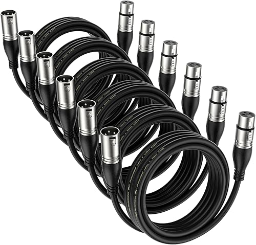 Miniatura 32 de EBXYA Cable XLR de 1.5 pies, paquete de 6 unidades, cable de micrófono equilibrado premium con cable XLR de 3 pines macho a hembra, color negro