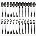 Set of 12, Stainless Steel Dinner Forks and Spoons Silverware Set, Heavy-Duty Dinner Forks (8 Inch) and Spoons(6.7 Inch) Cutlery Set, Dishwasher Safe (Silver)