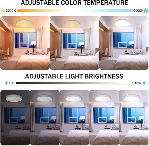 Miniatura 3 de Lámpara de techo LED  24 W 2400 LM regulable RGB luz de techo con control remoto y aplicación inteligente para interiores 3000K-6500K para