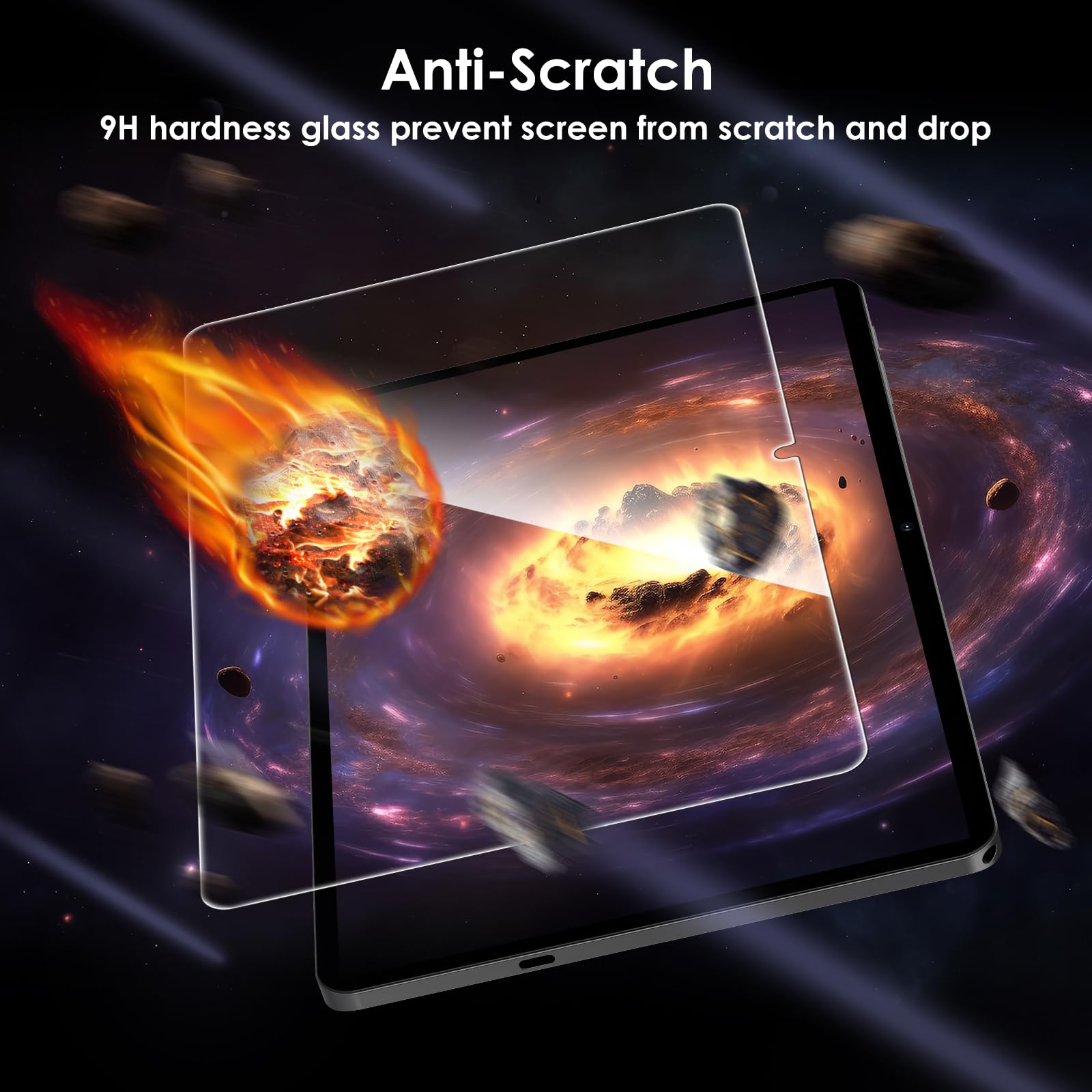 Paquete de 2 protectores de pantalla compatibles con COLORROOM Tablet C5 de 11 pulgadas Android 14, película transparente de vidrio templado, antiarañazos, dureza 9H, fácil instalación 2