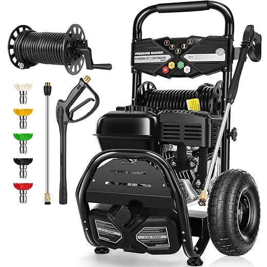 4200PSI P*ressure Washer Cleaner 4.0GPM Gas Po*wer Washer 212CC Gas Powered Washing Machine Commercial High Washer Cleaner with 32ft Hose&5 Nozzles for Patio Garden Yard Vehicle,EPA/CARB/ETL