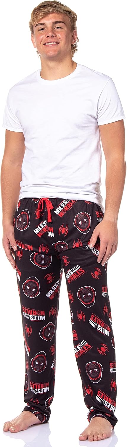Marvel Spiderman Miles Morales Pajamas Men's Allover Pattern Adult Sleep Bottoms Pajama Pants - Image 3