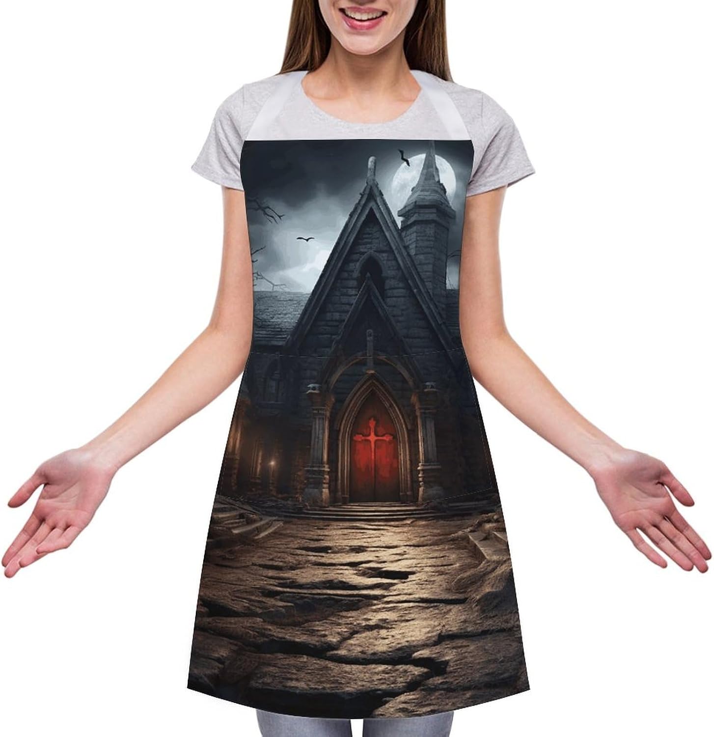 Old Crypt Apron for Cooking Kitchen Chef Aprons with Pockets Unisex Professional Adjustable Bib Aprons Restaurant Waterdrop Resistant Apron for Men Women Waiter