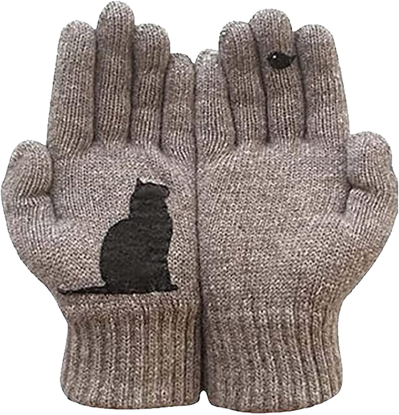 バード キャット グローブ プリント 愛らしい猫鳥プリント 写真 鳥を見る猫女性暖かいニット手袋ステッチプリントフルフィンガーウィンターアウトドアサーマルミトングローブ Bami 95 以上節約 バード キャット グローブ プリント 愛らしい猫鳥プリント 写真 鳥を見る猫女性暖かいニット手袋ステッチプリントフルフィンガーウィンターアウトドアサーマルミトングローブ Bami 95 以上節約