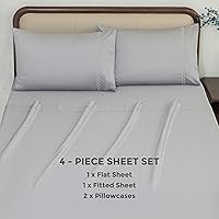 Vista 3 de Dreamology Juego de sábanas de 100 % algodón, sábanas de algodón de 300 hilos, calidad de hotel de lujo, sábanas suaves y transpirables, bolsillo