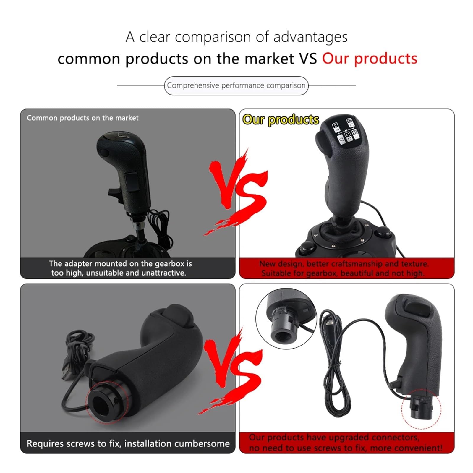 Pommeau Levier Vitesse Voiture Pommeau Levier Vitesse USB pour Simulateur Vitesse Camion Scania pour Logitech G923 G29 G27 G25 TH8A pour Simulateurs Manette Vitesse ETS2 Et ATS Gear Shift Head