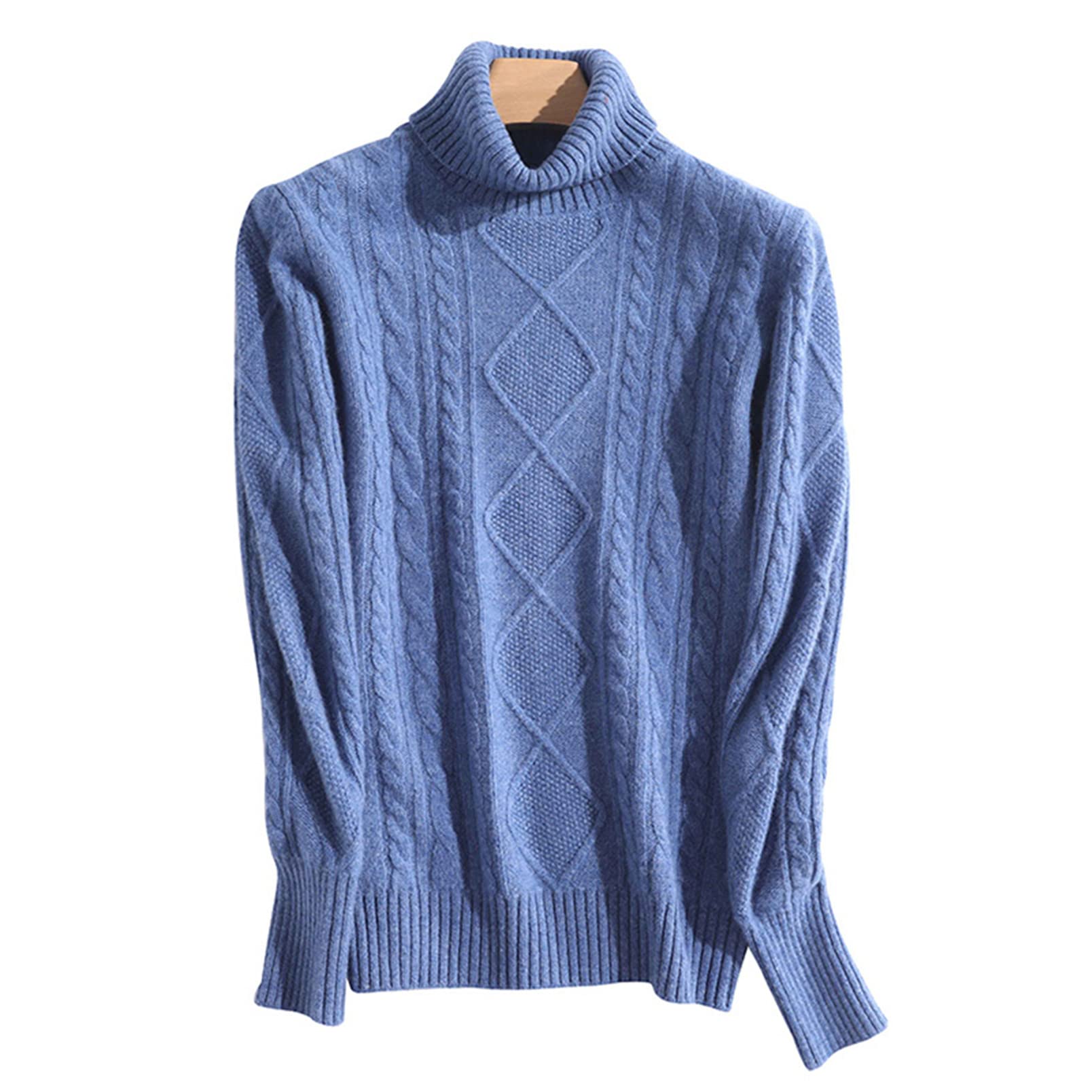 Dolcevita Maglioni per le Donne Cavo Femminile Manica Lunga Maglia Maglione Inverno Caldo Lana Cashmere Maglione, Caramello, S