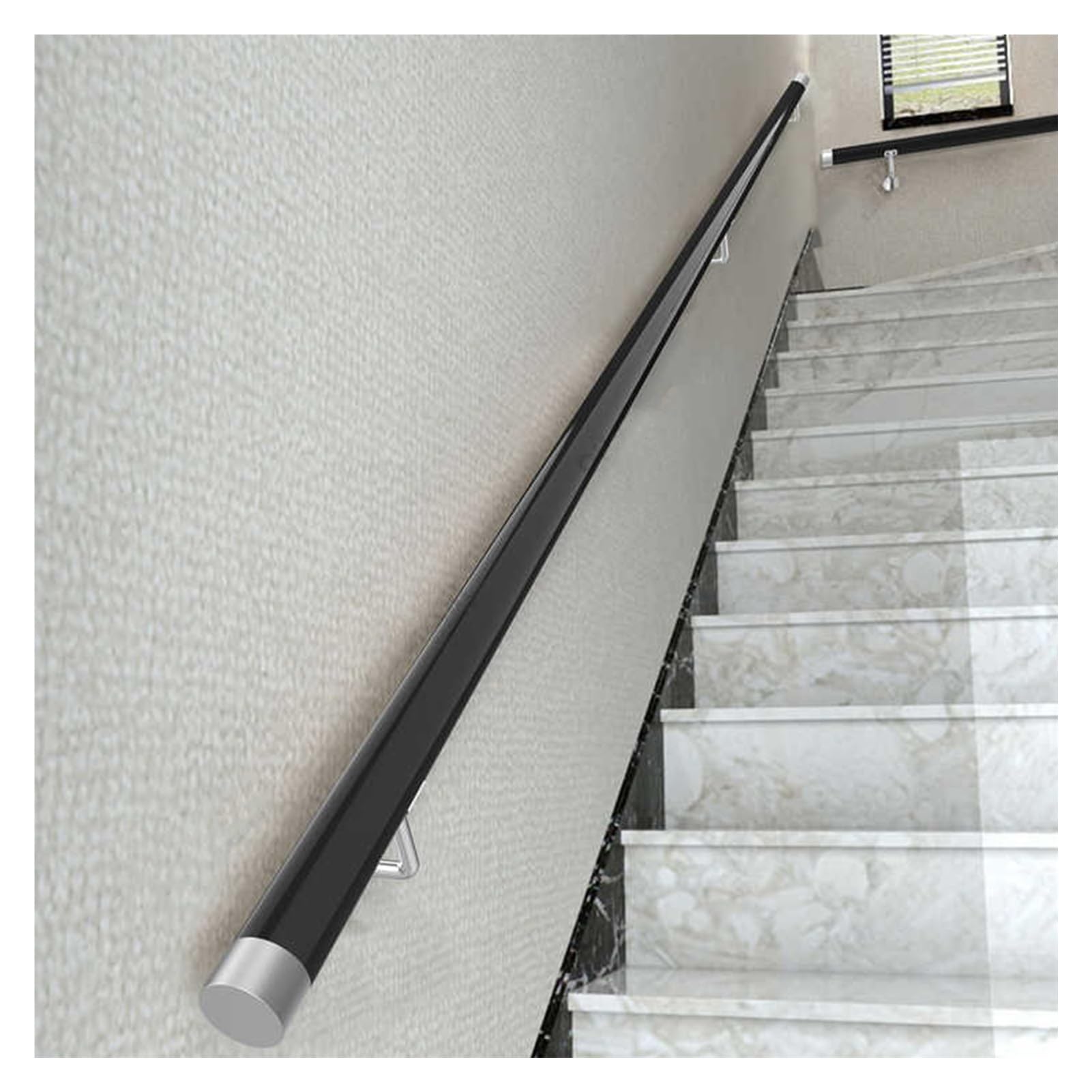 Barre d'appui escalier bois pour sécuriser la descente des seniors