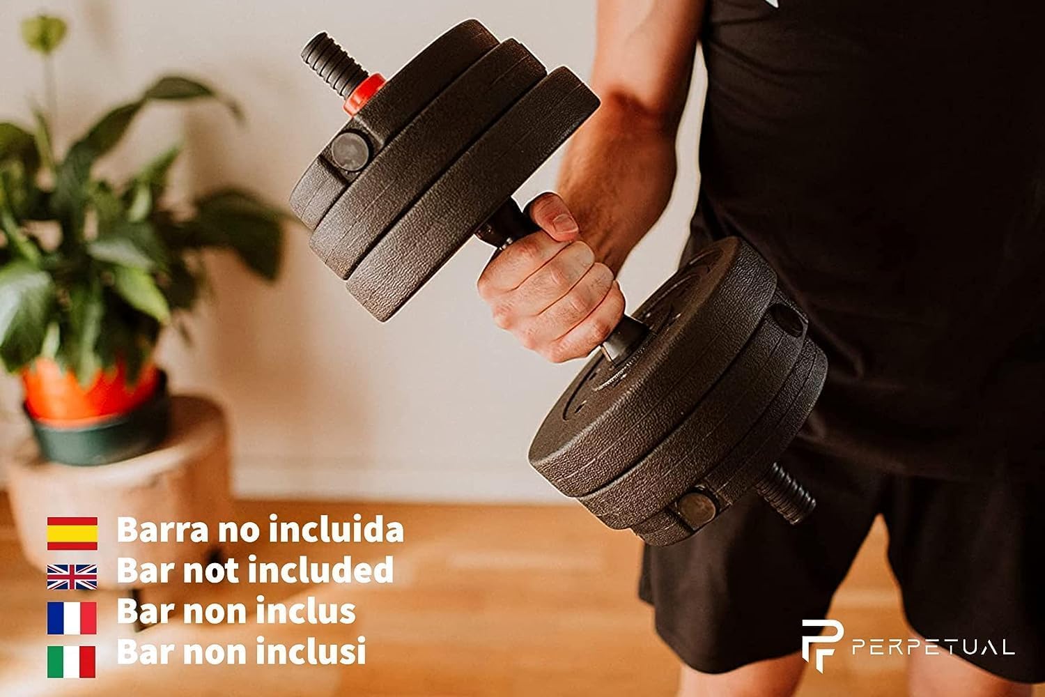 PERPETUAL Discos Pesas 1KG/1.25KG/1.5KG/2KG/2.5KG/3KG/5KG (2 Unidades) Agujero 25mm Piezas Sueltas Musculación Mancuernas Barra Peso Fitness Bodybuilding Compatibles Grandes Marcas