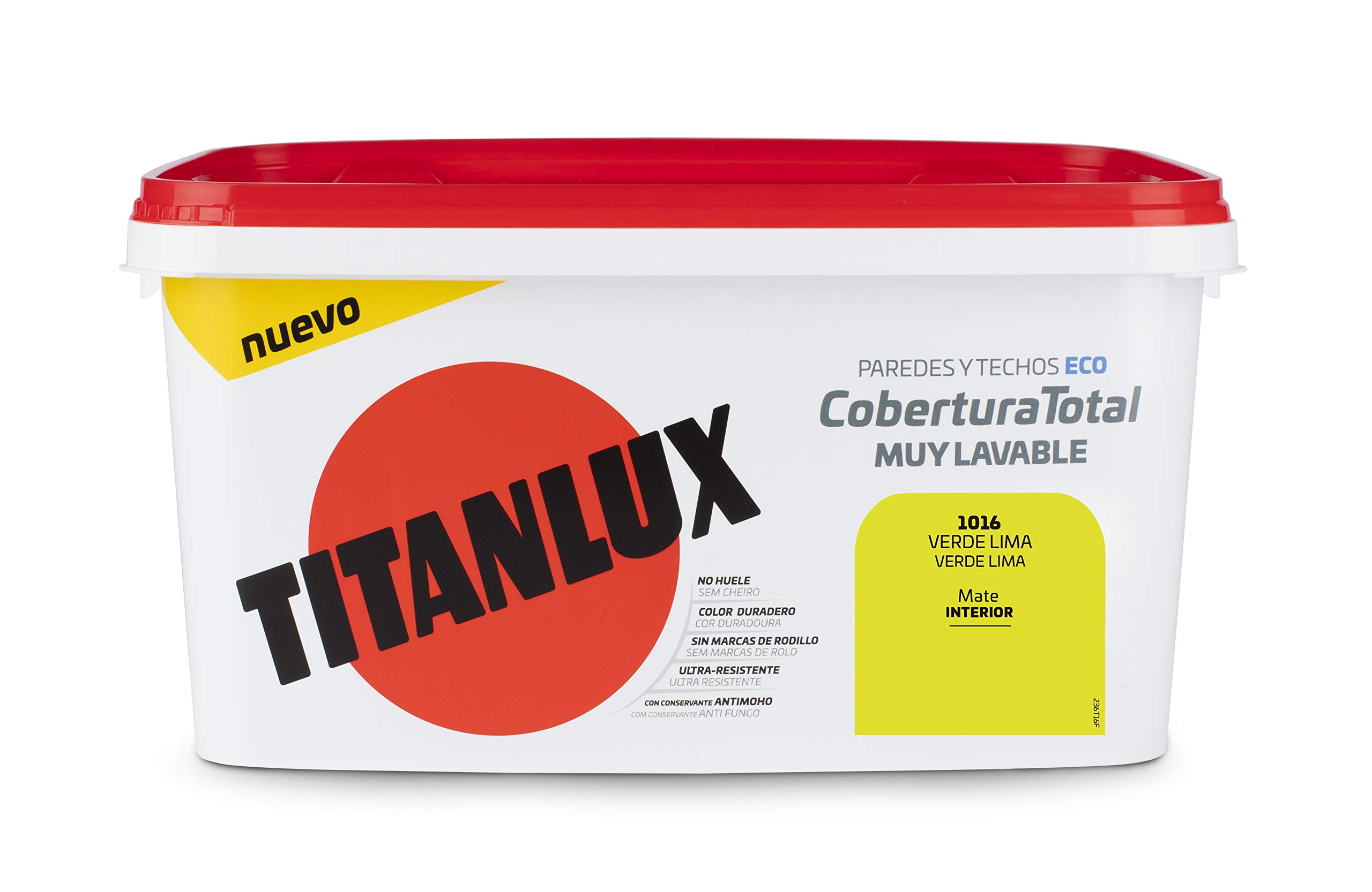 Titanlux Titan Pintura Plástica Covertura Total 4L Gama de Colores (1016 Verde Lima)