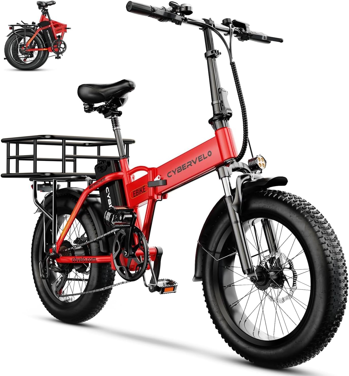 Folding Electric Bike for Adults, 48V/20AH Foldable E-Bike with Long-Range Removable Battery,80 Miles Max Range, 20" Fat Tire – Ebike for Commuting and City Travel