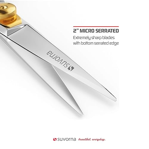 Miniatura 7 de Suvorna Tijeras de barba y bigote para hombres, tijeras de aseo de 5 pulgadas para recortar, cortar y dar forma al vello facial, tijeras de corte de