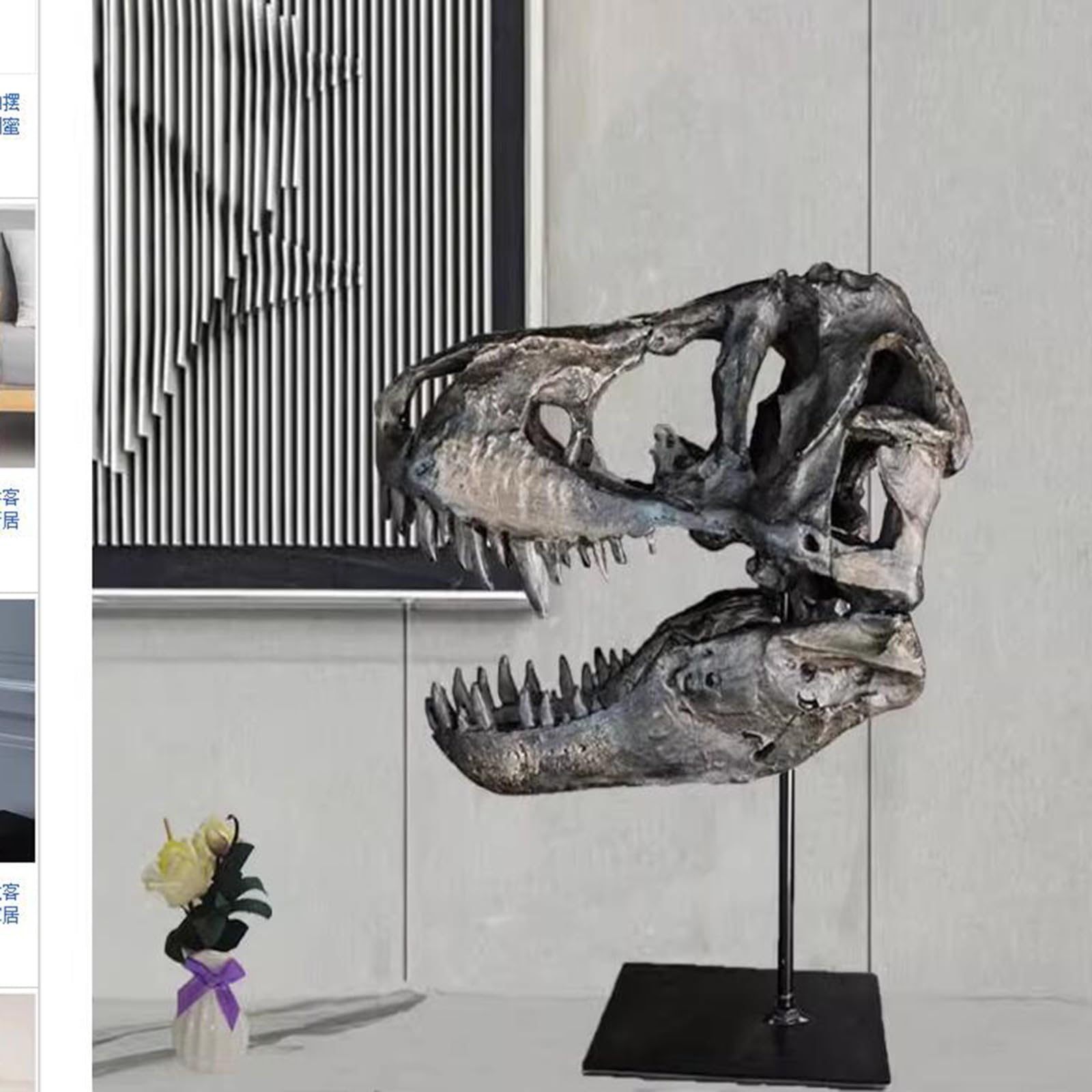 木彫　恐竜　ティラノサウルス　幼体　ジェーン　頭骨模型　14㎝ 木彫 恐竜 ティラノサウルス 幼体 ジェーン 頭骨模型 14㎝