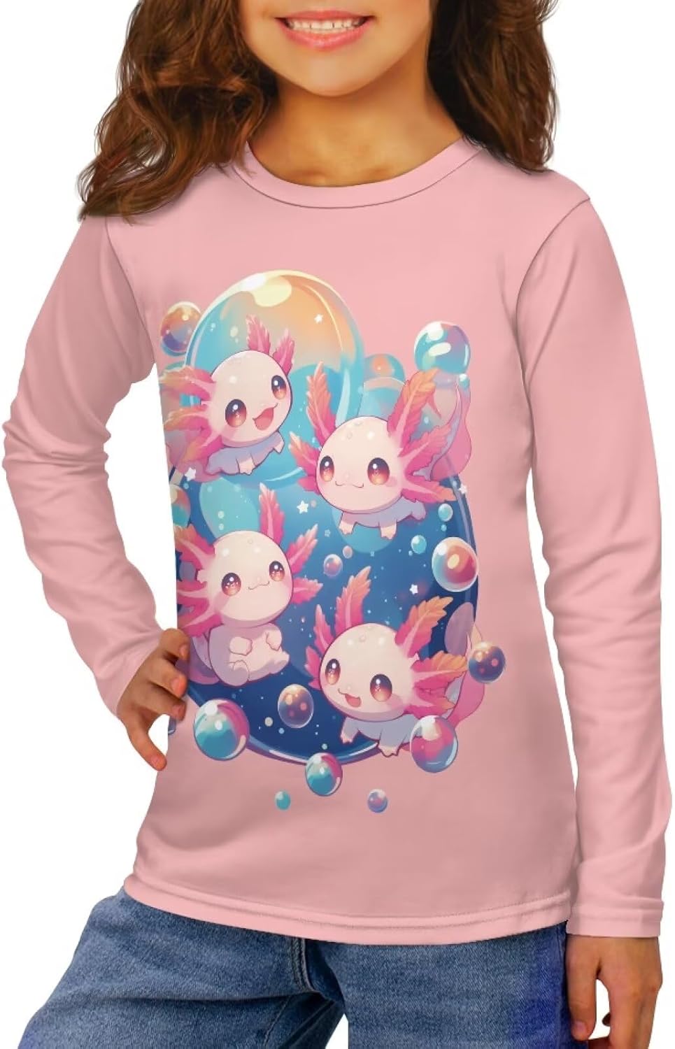 Girls Soft Layering Top Long Sleeve Tee Shirt Pullover Crewneck for Outdoor Activities Athletic Sports 3-16T - Image 2