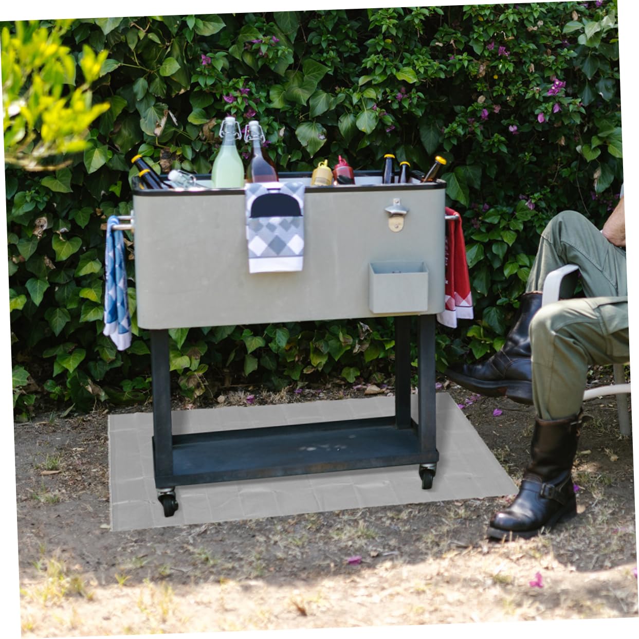 Toddmomy Feuerfeste Grillunterlage Bodenschutzmatte Für Außen Grill Herdmatte Mit Hitzeschutzfunktion Leicht Zu Reinigen Quadratische Form Für Gasgrill Und Feuerstellen