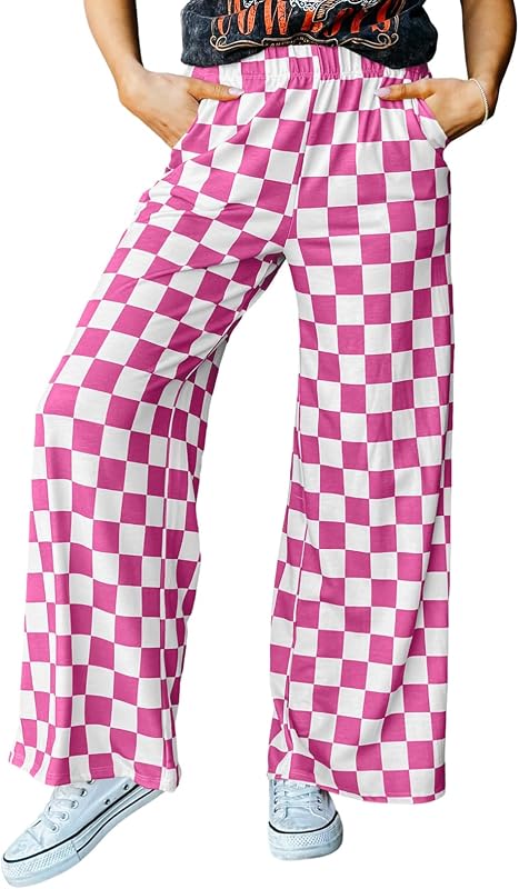 Acelitt Womens Checkered Pants