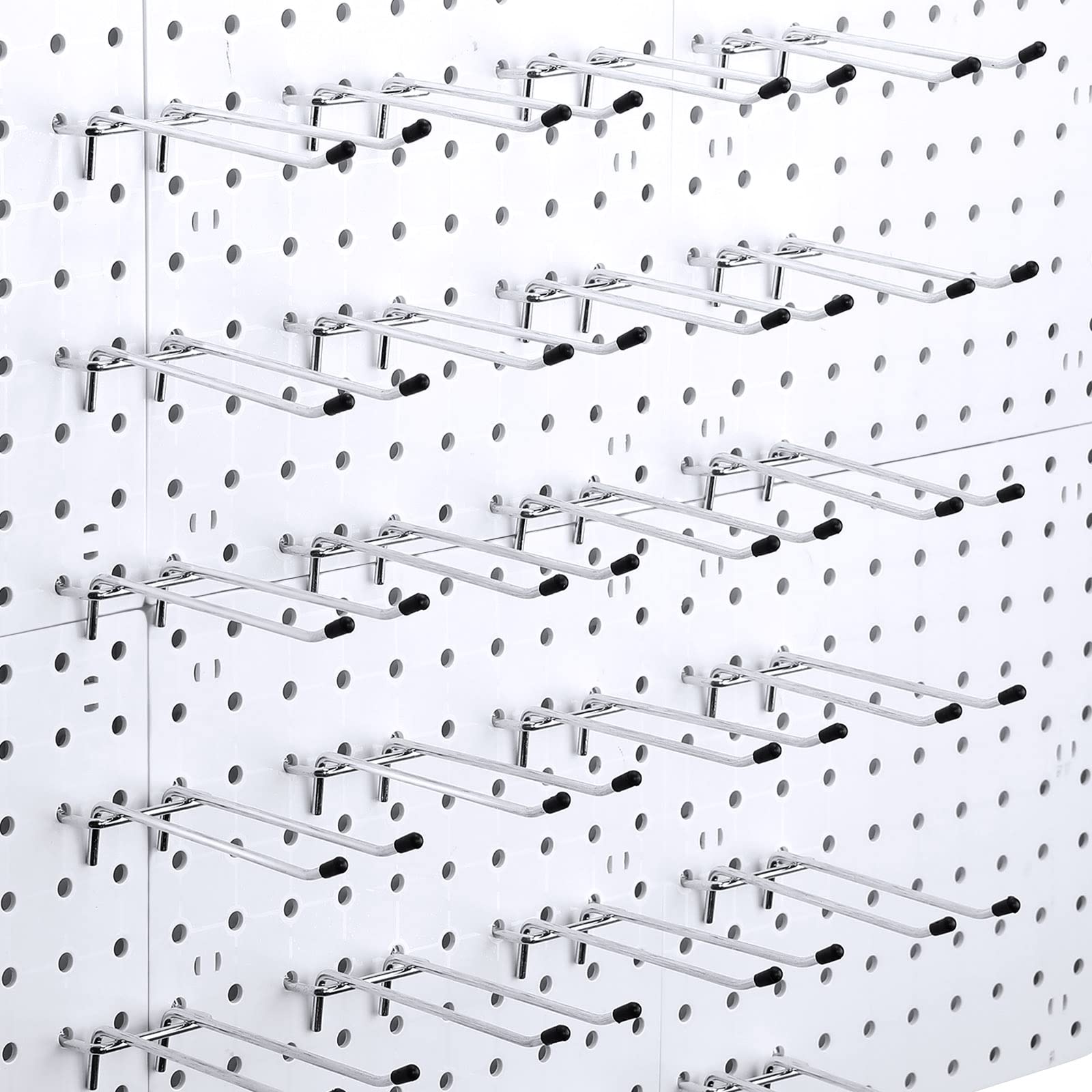 24 Pieces Pegboard Double Arm Peg Straight Hook Garage Storage Wall Organizer Pegboard Hooks Peg Board Tool Utility Hooks Peg Board Hooks Fit 1/4 Inch Peg Board Shelf Accessories