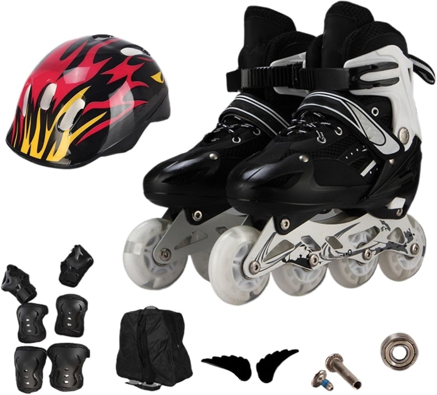 Adjustable Kids Inline Skates Girls Boys Roller Skates with Light Up Wheels Roller Blades with Protective Gear Indoor Outdoor Quad Skates, fdhgdfj454556