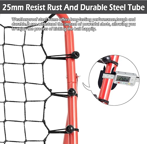 Miniatura 6 de Red de rebote de fútbol ajustable  Entrenador de fútbol con marco de acero  Rebote plegable portátil para práctica de pases y tiros  Equipo de