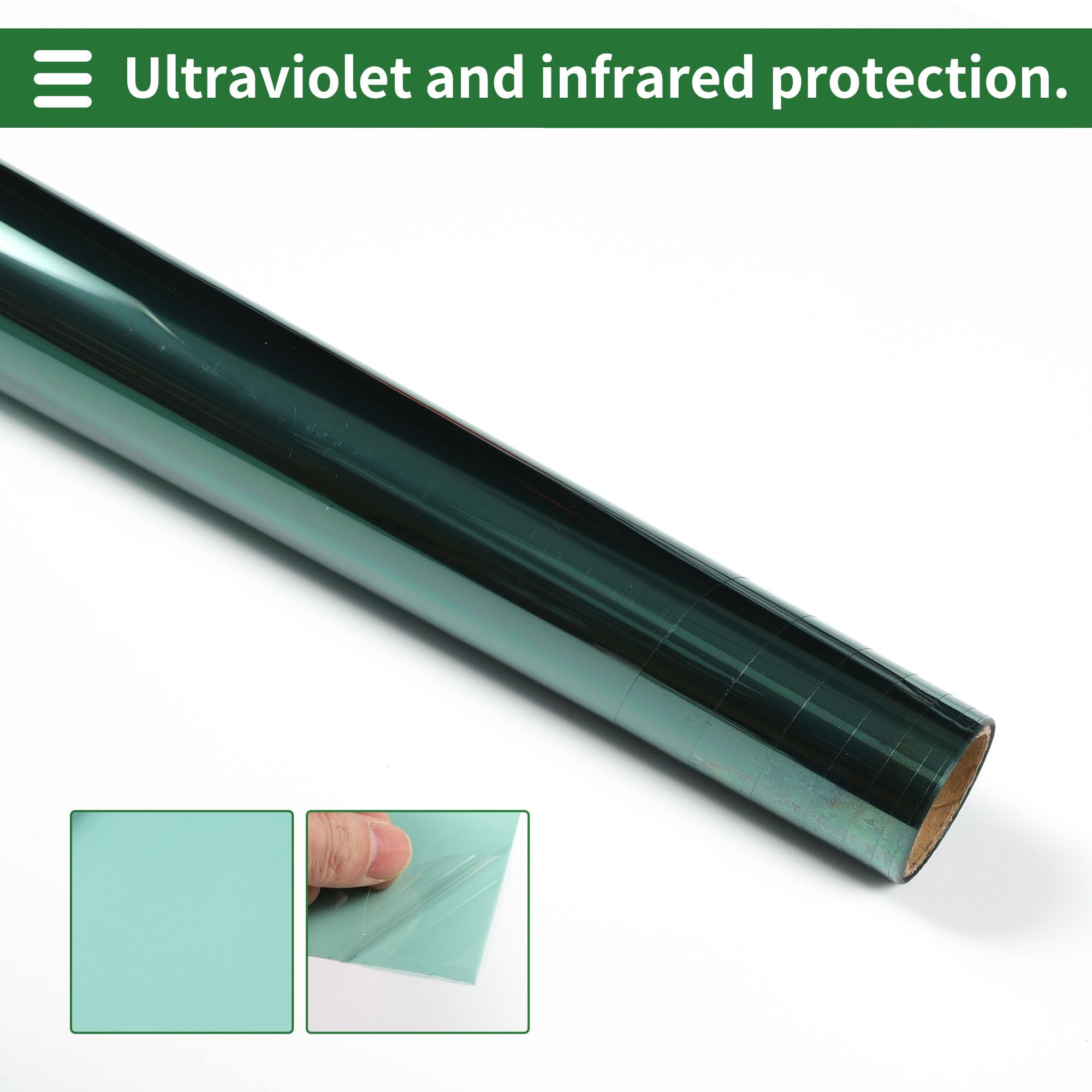 Motoforti Pellicola oscurante a 2 strati in carbonio per finestrini auto, VLT 65% IRR 15% UVR 47% verde, 4,5 m x 35,43 pollici, pellicola per la privacy 2 mil PET 1 pezzo