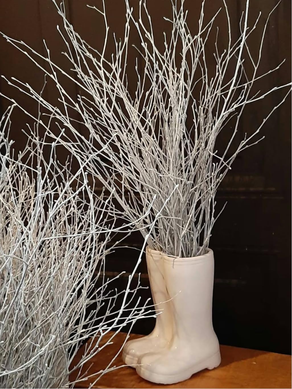Vanchai 20 STEM 30" Long Real Dried White Curly Willow Decor, Natural Wood Diffuser Stems Stick for Vase Twigs Decor for DIY Crafts, Sticks for Home Decoraction, Vase, Corners of Home
