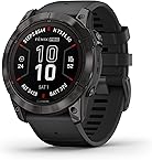 Garmin Fenix 7X Pro Sapphire Solar Carbon Gray Titanium with Black Silicone Band