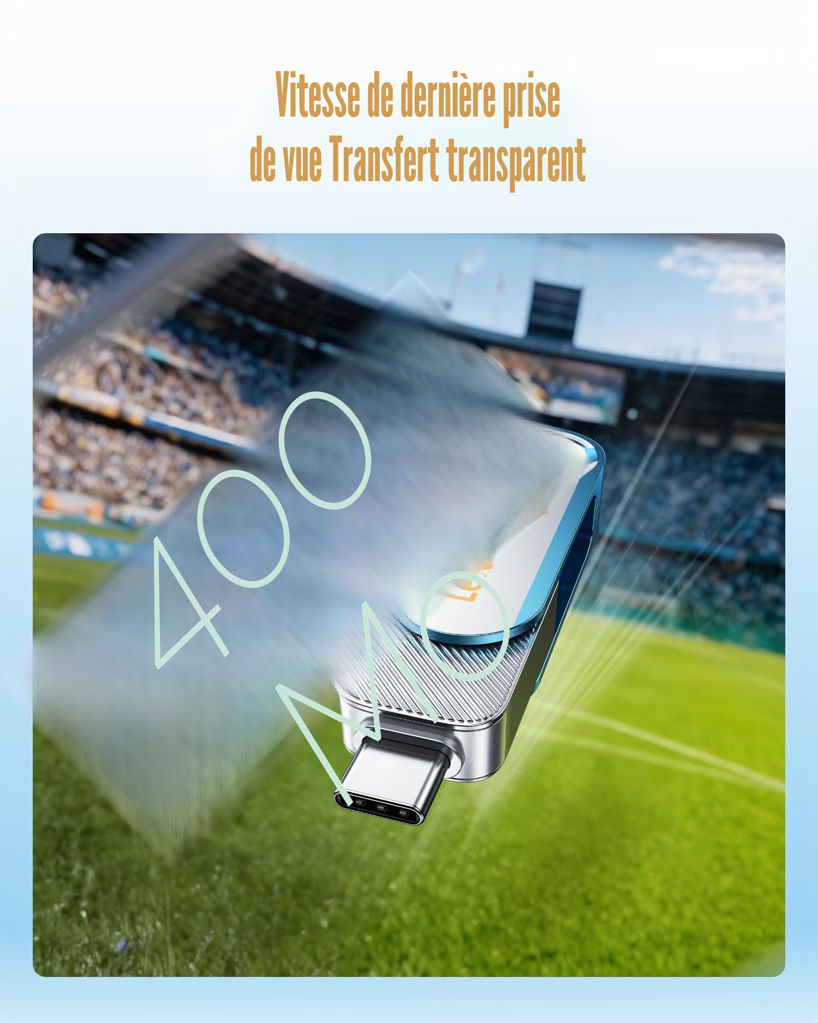 Lexar D500 Disque SSD Externe 128 Go USB 3.2, Édition AFA Co-brandée Championnat du Monde d'Argentine, Double Interface USB-C & USB-A, Vitesse de Lecture jusqu'à 400 Mo/s, Boîtier Métallique