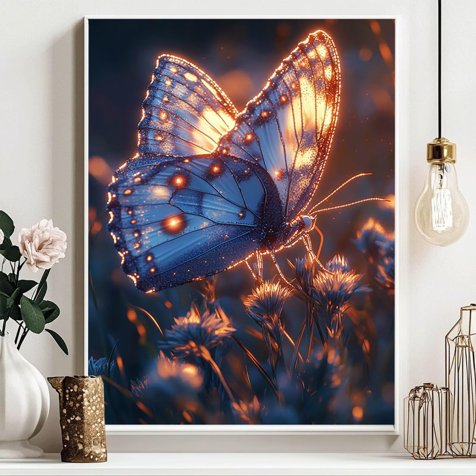 5D DIY Butterfly Diamond Painting Kit Kompletny zestaw 80 x 60 cm, malowanie diamentami Drzewo Rhinestone Kryształ górski Haft krzyżykowy Embroidery Zestaw na wiosnę nowoczesny obraz salon80 x 60 cm