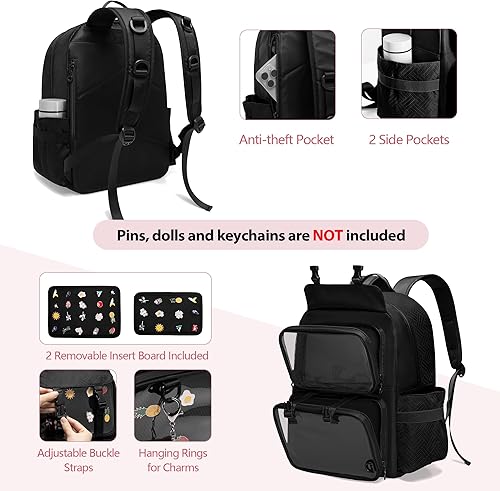 Miniatura 2 de Ita Bag - Mochila con inserto, mochila Kawaii Ita para cosplay de anime, Negro -, Mediana