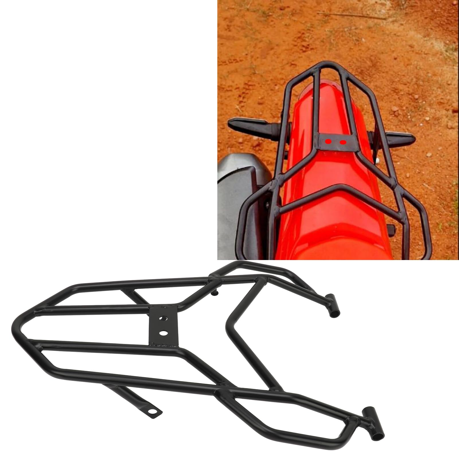 Motorrad-Gepäckträger, ABS, Metall, Schlicht, Motorradzubehör für CRF300L CRF300 CRF250L CRF250 Schwarz