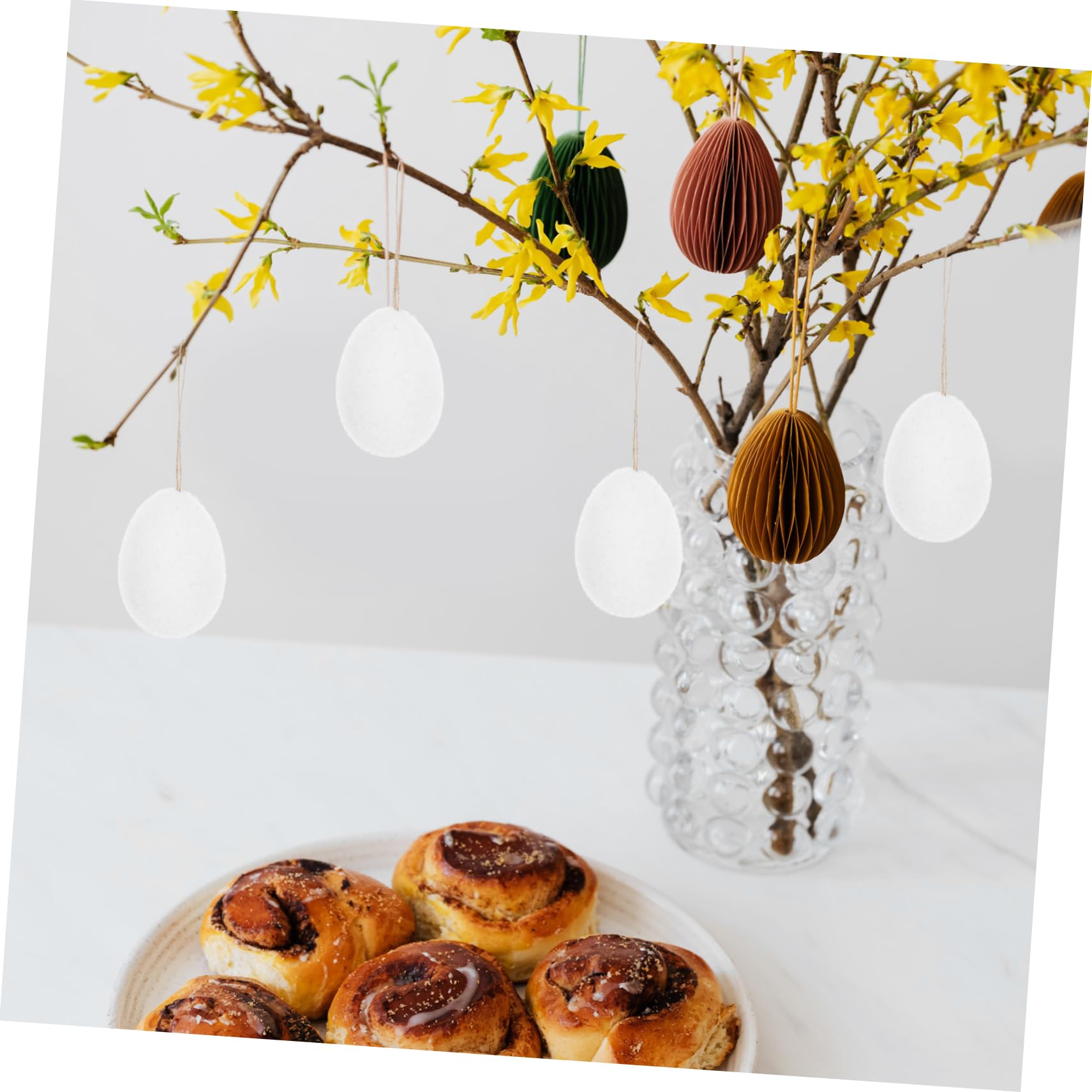 DECHOUS 36stücke Ostereier Dekorationen Für Osterfeiern Hängende Ostereier Flockmaterial Frühlingsdeko Für Festliche Und Kreative Osterdekoration