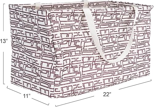 Miniatura 9 de Household Essentials 2244 Krush - Bolsa de lona reutilizable para comestibles y lavandería, color blanco con diseño floral, 22 pulgadas de largo x
