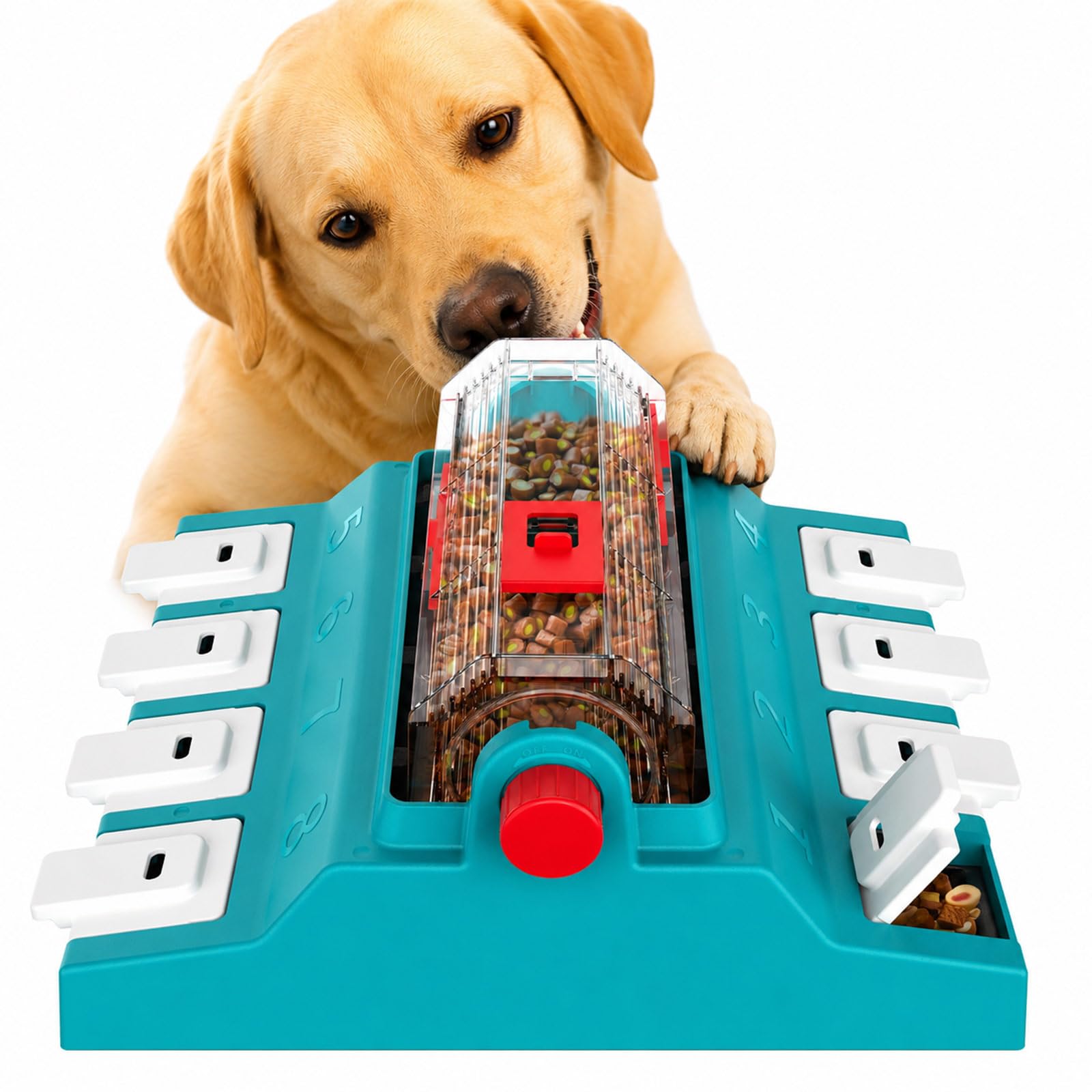 KADTC Hundespielzeug, Puzzle, mittelgroß/extra/groß, selbstspielend, Spinning N' Eat, Futterkapazität 400 g, verstellbar, langsamer Feeder FR