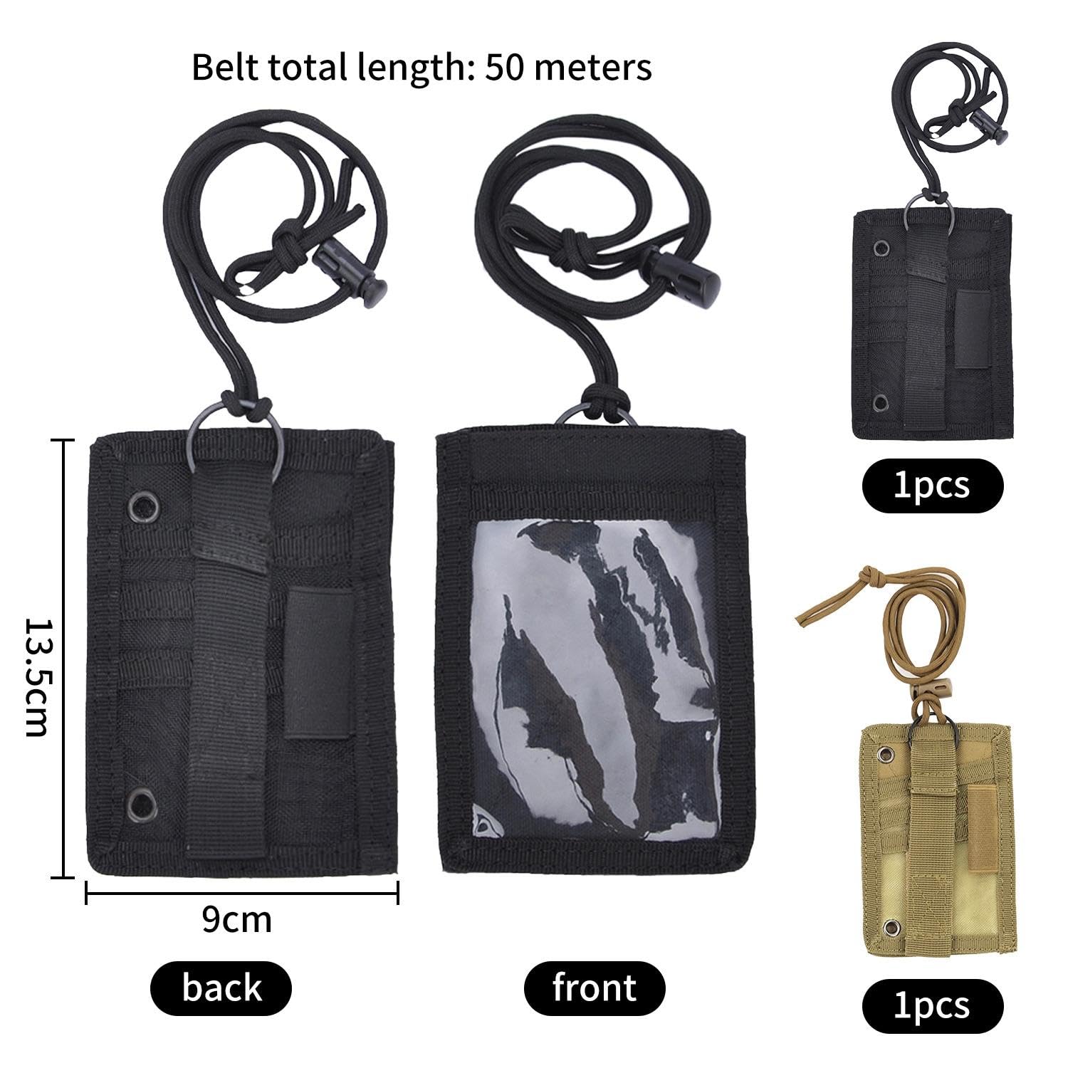 2 Pieces of Sling Id Card Holder, Tactical Id Card Holder, Id Card Holder with Pen Clip, Outdoor Convenient Card Holder - Image 2