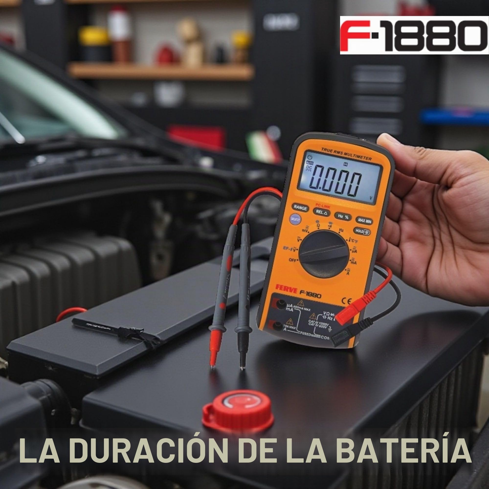Ferve F-1880 Multímetro Digital con Conexión USB, 0