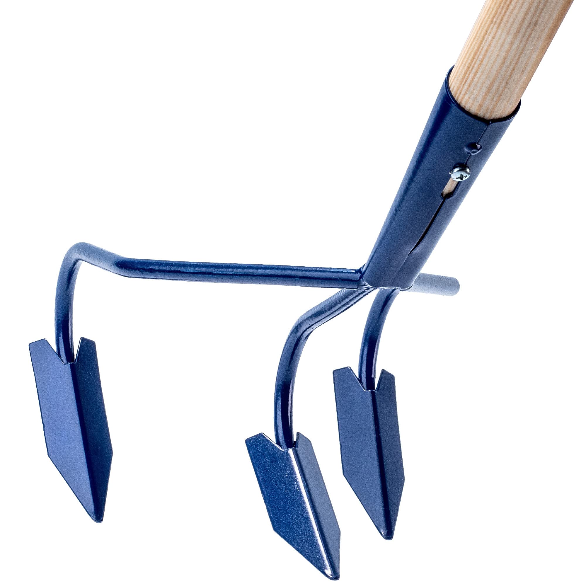 KADAX Cultivateur Manuel en métal, cultivateur à Long Manche en Bois, cultivateur Robuste, Griffe de Jardin, houe de Jardin pour ameublir Le Sol (avec 3 Dents de soc)
