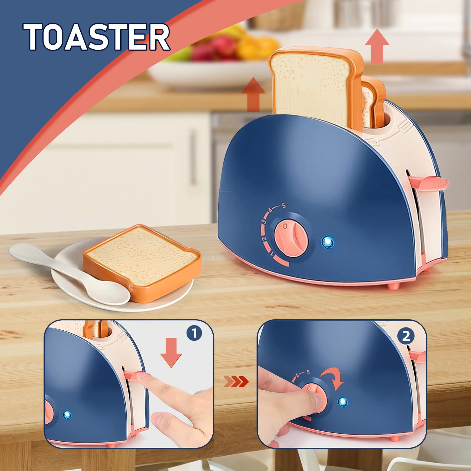 Cucina giocattolo per bambini con macchina del caffe e accessori cucina, set elettrodomestico da cucina bimbi, giochi educativi per bambina e bambino 2 3 4 5 6 anni