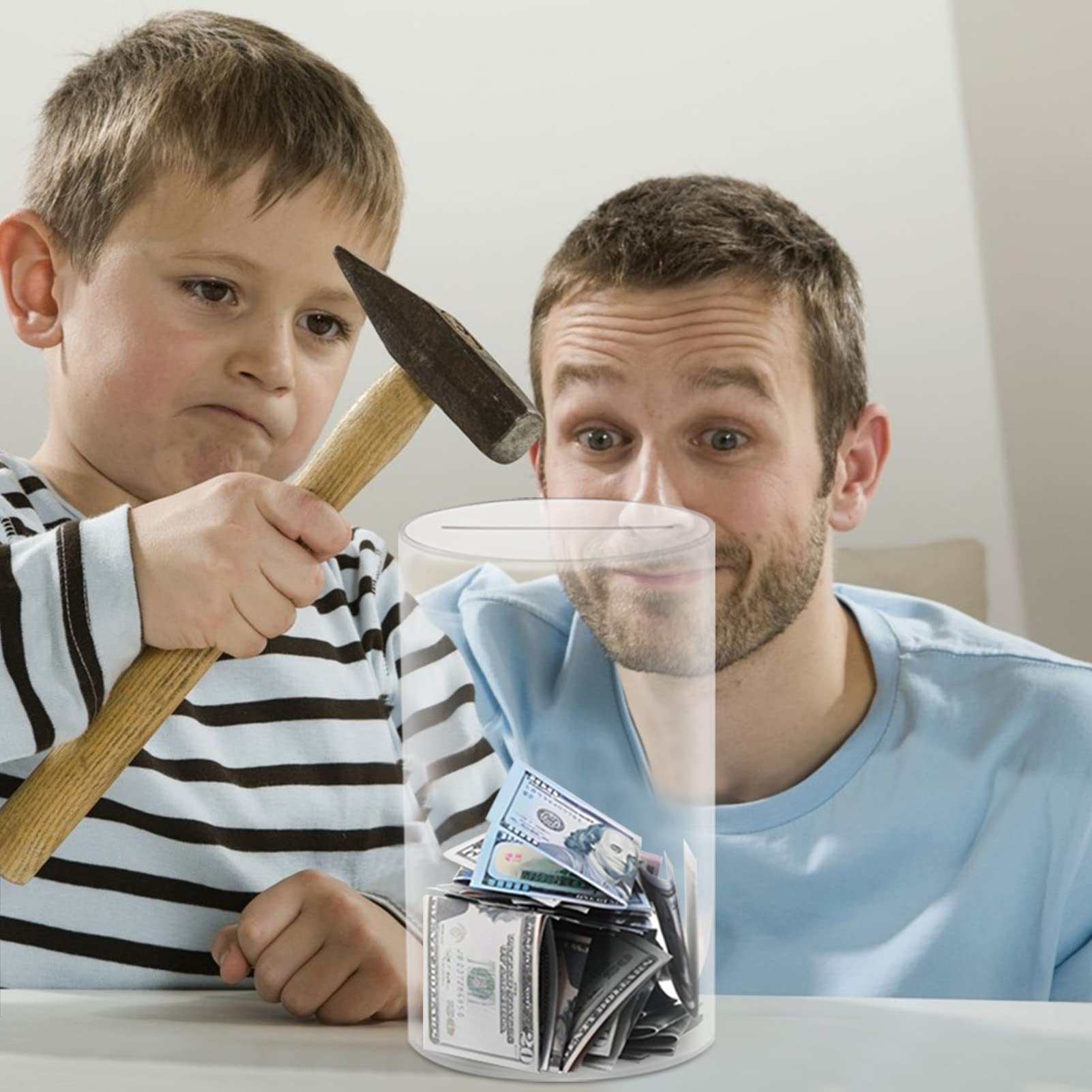 Tirelire Originale Transparente, Cochon à Casser, Acrylique Sans