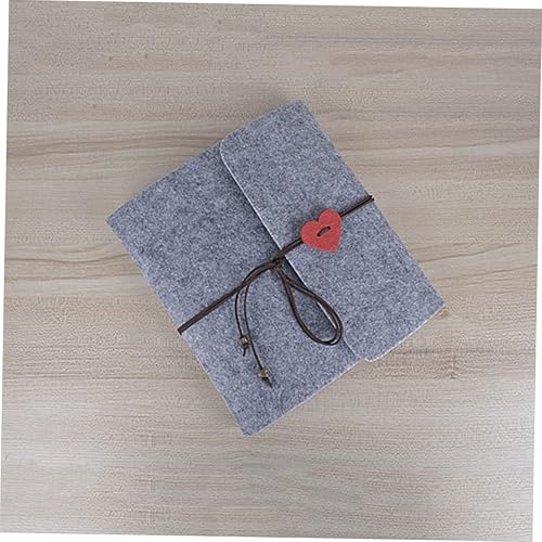 Miniatura 9 de IWOWHERO Mini Journal Memo Note Book Scrapbook Album Spiral Notebook Felt Notebook Journal Notepad Felt Daily